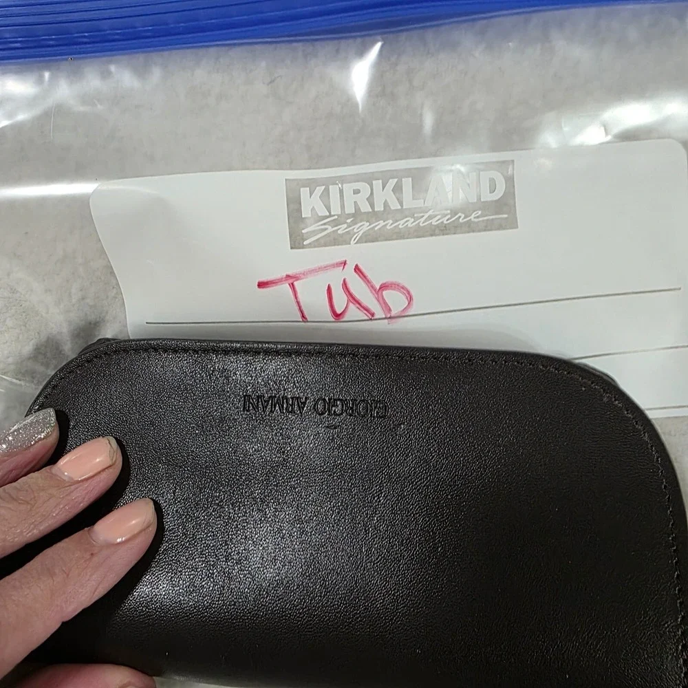Giorgio Armani Matte Leather Glass Sunglass Case‎ Storage Brown Frame of Life